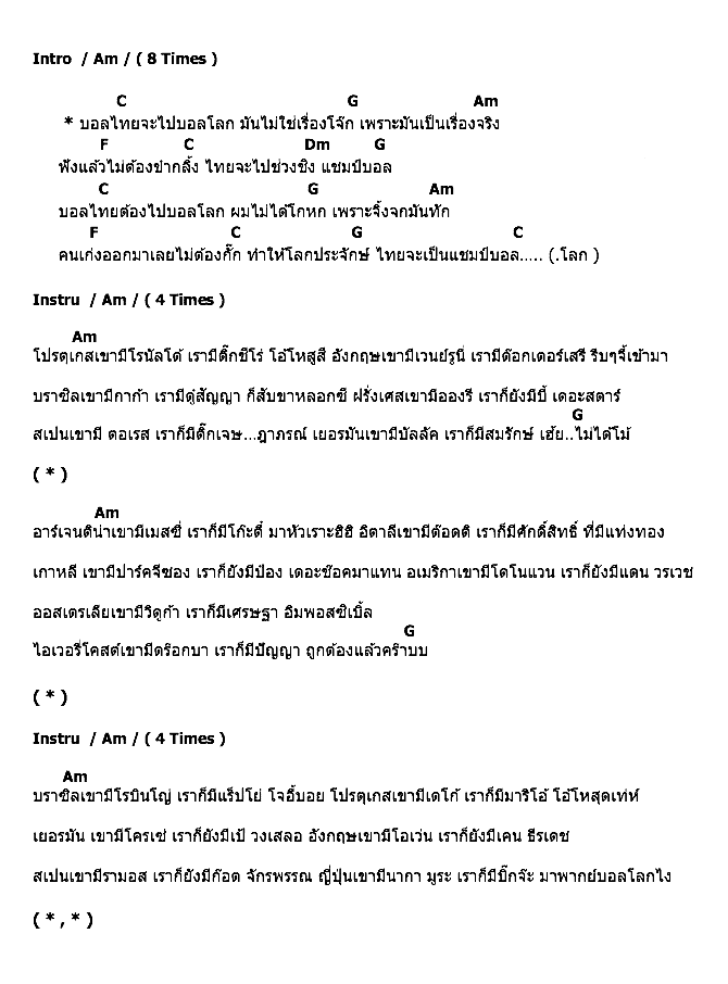 คอร์ดเพลง เนื้อเพลง บอลไทยจะไปบอลโลก, คอร์ดเพลง บอลไทยจะไปบอลโลก ของ Funny Refill, คอร์ดเพลงของ Funny Refill, เนื้อร้อง บอลไทยจะไปบอลโลก Funny Refill, บอลไทยจะไปบอลโลก คอร์ดง่าย ๆ, คอร์ด บอลไทยจะไปบอลโลก ต้นฉบับ