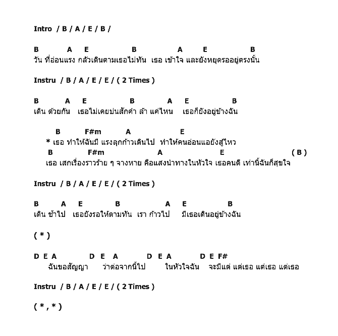 คอร์ดเพลง เนื้อเพลง เดิน, คอร์ดเพลง เดิน ของ Green Bell, คอร์ดเพลงของ Green Bell, เนื้อร้อง เดิน Green Bell, เดิน คอร์ดง่าย ๆ, คอร์ด เดิน ต้นฉบับ