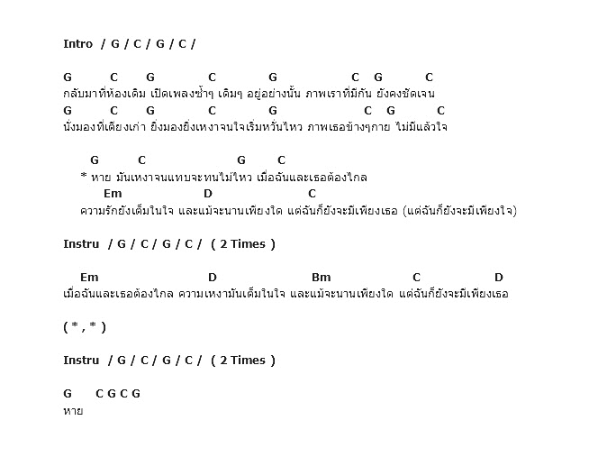 คอร์ดเพลง เนื้อเพลง หาย, คอร์ดเพลง หาย ของ Klear, คอร์ดเพลงของ Klear, เนื้อร้อง หาย Klear, หาย คอร์ดง่าย ๆ, คอร์ด หาย ต้นฉบับ