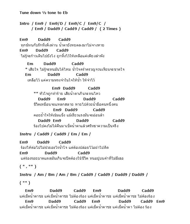 คอร์ดเพลง เนื้อเพลง เสียแค่น้ำตา, คอร์ดเพลง เสียแค่น้ำตา ของ Infamous, คอร์ดเพลงของ Infamous, เนื้อร้อง เสียแค่น้ำตา Infamous, เสียแค่น้ำตา คอร์ดง่าย ๆ, คอร์ด เสียแค่น้ำตา ต้นฉบับ