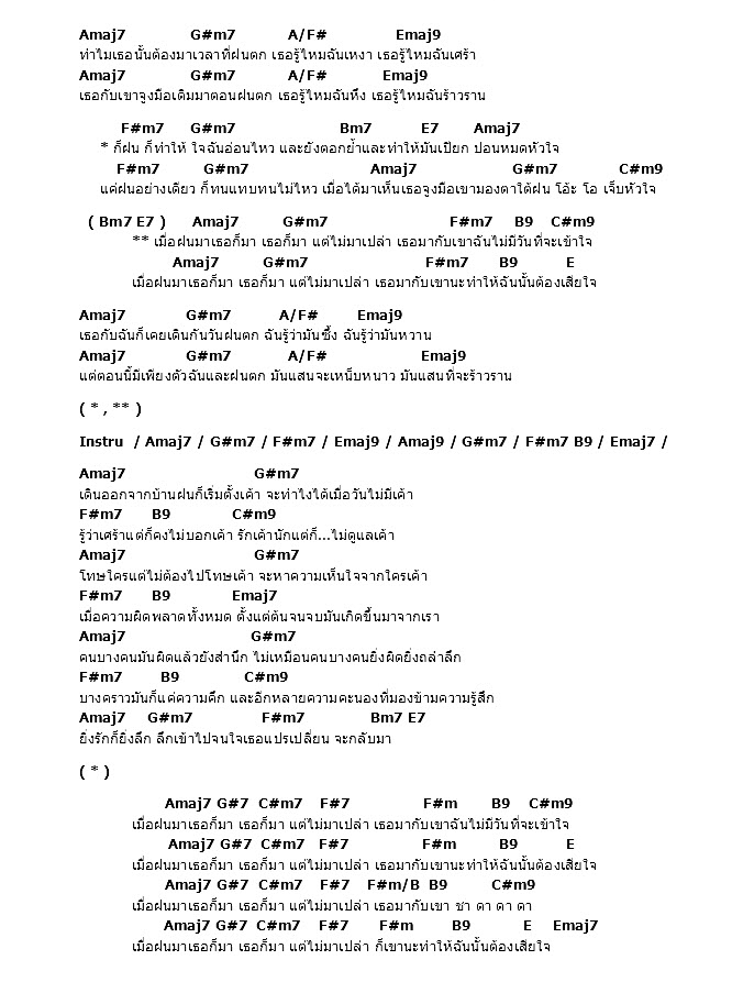คอร์ดเพลง เนื้อเพลง ฝนมา, คอร์ดเพลง ฝนมา ของ Joey Boy, คอร์ดเพลงของ Joey Boy, เนื้อร้อง ฝนมา Joey Boy, ฝนมา คอร์ดง่าย ๆ, คอร์ด ฝนมา ต้นฉบับ