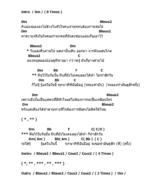 คอร์ดเพลง เนื้อเพลง ฝันวันนั้น, คอร์ดเพลง ฝันวันนั้น ของ Lightness, คอร์ดเพลงของ Lightness, เนื้อร้อง ฝันวันนั้น Lightness, ฝันวันนั้น คอร์ดง่าย ๆ, คอร์ด ฝันวันนั้น ต้นฉบับ