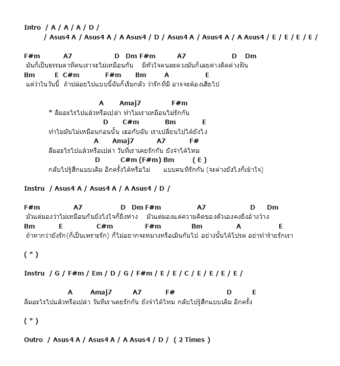 คอร์ดเพลง เนื้อเพลง ลืมแล้วหรือเปล่า, คอร์ดเพลง ลืมแล้วหรือเปล่า ของ Friday, คอร์ดเพลงของ Friday, เนื้อร้อง ลืมแล้วหรือเปล่า Friday, ลืมแล้วหรือเปล่า คอร์ดง่าย ๆ, คอร์ด ลืมแล้วหรือเปล่า ต้นฉบับ