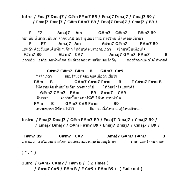 คอร์ดเพลง เนื้อเพลง เจ้าเวลา ( Etc Veion ), คอร์ดเพลง เจ้าเวลา ( Etc Veion ) ของ Etc, คอร์ดเพลงของ Etc, เนื้อร้อง เจ้าเวลา ( Etc Veion ) Etc, เจ้าเวลา ( Etc Veion ) คอร์ดง่าย ๆ, คอร์ด เจ้าเวลา ( Etc Veion ) ต้นฉบับ