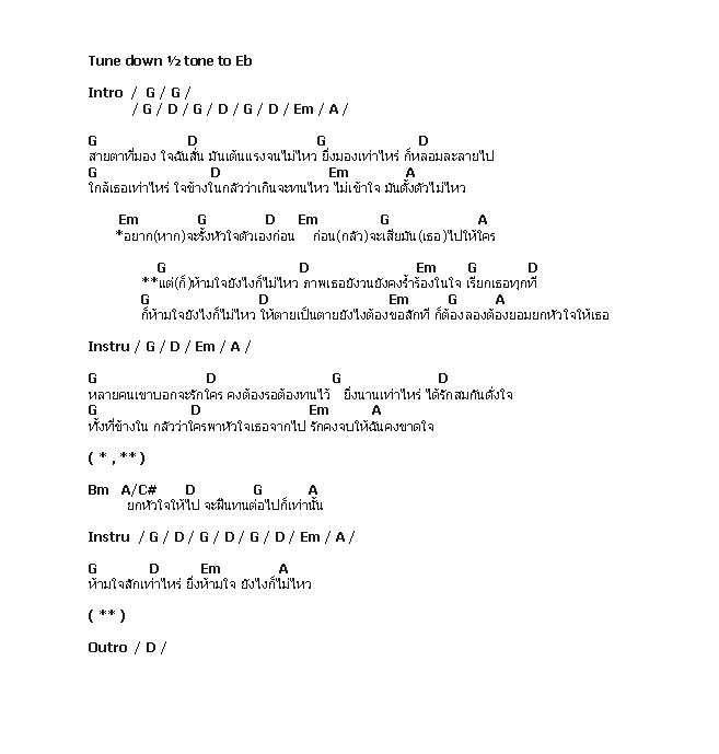 คอร์ดเพลง เนื้อเพลง ห้ามใจไม่ไหว, คอร์ดเพลง ห้ามใจไม่ไหว ของ Potato, คอร์ดเพลงของ Potato, เนื้อร้อง ห้ามใจไม่ไหว Potato, ห้ามใจไม่ไหว คอร์ดง่าย ๆ, คอร์ด ห้ามใจไม่ไหว ต้นฉบับ