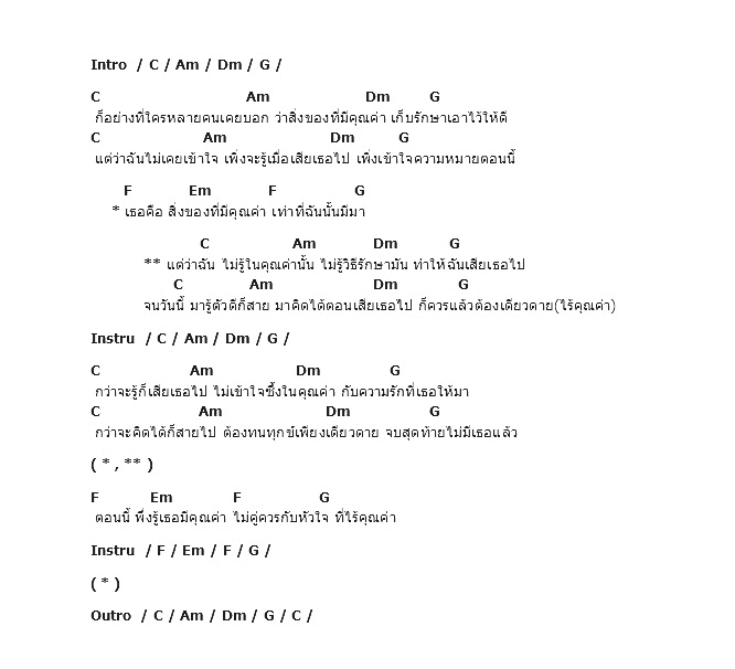 คอร์ดเพลง เนื้อเพลง ของมีค่า, คอร์ดเพลง ของมีค่า ของ Motif, คอร์ดเพลงของ Motif, เนื้อร้อง ของมีค่า Motif, ของมีค่า คอร์ดง่าย ๆ, คอร์ด ของมีค่า ต้นฉบับ