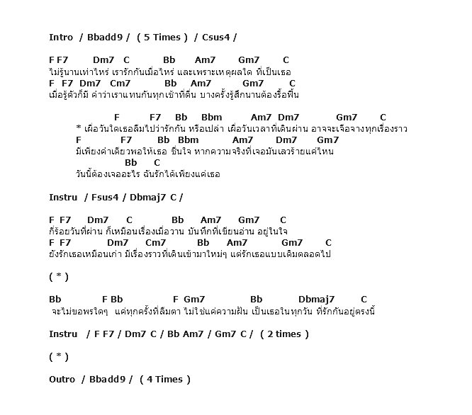 คอร์ดเพลง เนื้อเพลง เผื่อลืม, คอร์ดเพลง เผื่อลืม ของ One Two Three Soul, คอร์ดเพลงของ One Two Three Soul, เนื้อร้อง เผื่อลืม One Two Three Soul, เผื่อลืม คอร์ดง่าย ๆ, คอร์ด เผื่อลืม ต้นฉบับ