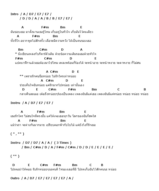 คอร์ดเพลง เนื้อเพลง หน่อย, คอร์ดเพลง หน่อย ของ Mild, คอร์ดเพลงของ Mild, เนื้อร้อง หน่อย Mild, หน่อย คอร์ดง่าย ๆ, คอร์ด หน่อย ต้นฉบับ