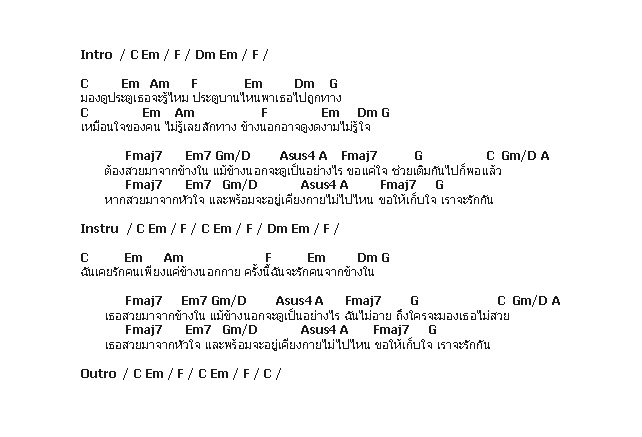 คอร์ดเพลง เนื้อเพลง สวยมาจากข้างใน, คอร์ดเพลง สวยมาจากข้างใน ของ Nana, คอร์ดเพลงของ Nana, เนื้อร้อง สวยมาจากข้างใน Nana, สวยมาจากข้างใน คอร์ดง่าย ๆ, คอร์ด สวยมาจากข้างใน ต้นฉบับ