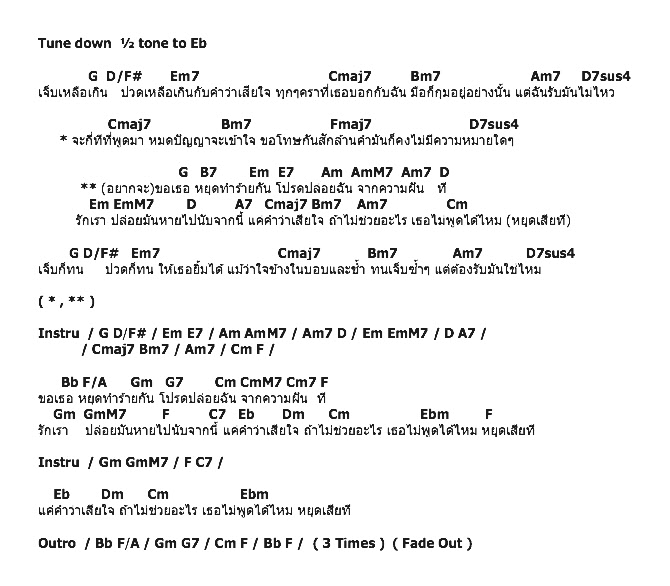 คอร์ดเพลง เนื้อเพลง หยุดเสียที, คอร์ดเพลง หยุดเสียที ของ Mild, คอร์ดเพลงของ Mild, เนื้อร้อง หยุดเสียที Mild, หยุดเสียที คอร์ดง่าย ๆ, คอร์ด หยุดเสียที ต้นฉบับ