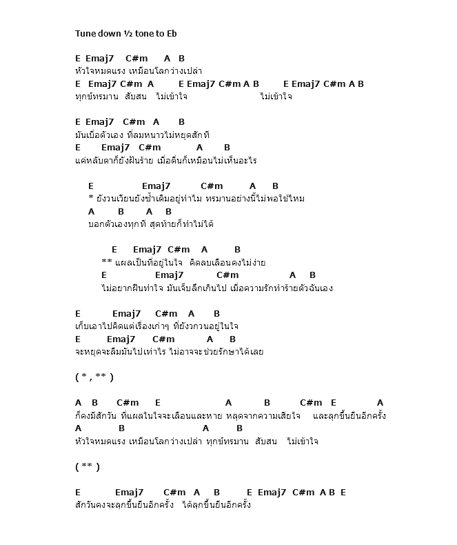 คอร์ดเพลง เนื้อเพลง หัวใจหมดแรง, คอร์ดเพลง หัวใจหมดแรง ของ No More Tear, คอร์ดเพลงของ No More Tear, เนื้อร้อง หัวใจหมดแรง No More Tear, หัวใจหมดแรง คอร์ดง่าย ๆ, คอร์ด หัวใจหมดแรง ต้นฉบับ