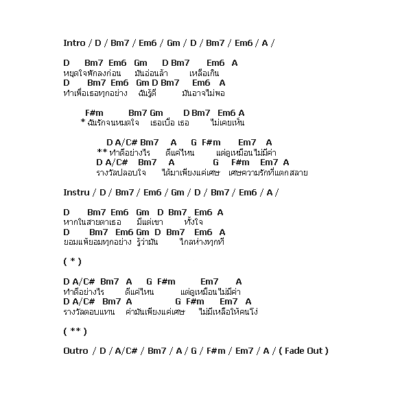 คอร์ดเพลง เนื้อเพลง เศษ, คอร์ดเพลง เศษ ของ Paradox, คอร์ดเพลงของ Paradox, เนื้อร้อง เศษ Paradox, เศษ คอร์ดง่าย ๆ, คอร์ด เศษ ต้นฉบับ