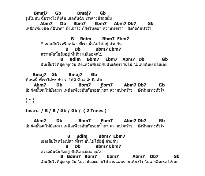 คอร์ดเพลง เนื้อเพลง เธอเสียใจหรือเปล่า, คอร์ดเพลง เธอเสียใจหรือเปล่า ของ Lula, คอร์ดเพลงของ Lula, เนื้อร้อง เธอเสียใจหรือเปล่า Lula, เธอเสียใจหรือเปล่า คอร์ดง่าย ๆ, คอร์ด เธอเสียใจหรือเปล่า ต้นฉบับ