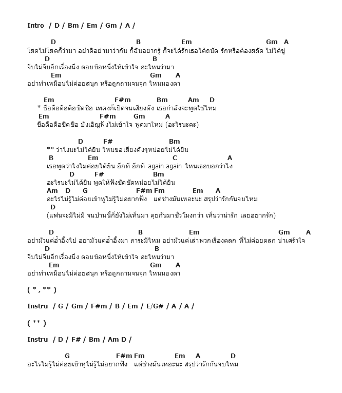 คอร์ดเพลง เนื้อเพลง ไม่ได้ยิน, คอร์ดเพลง ไม่ได้ยิน ของ Olives, คอร์ดเพลงของ Olives, เนื้อร้อง ไม่ได้ยิน Olives, ไม่ได้ยิน คอร์ดง่าย ๆ, คอร์ด ไม่ได้ยิน ต้นฉบับ