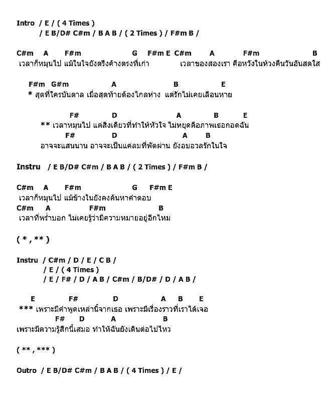 คอร์ดเพลง เนื้อเพลง เวลา, คอร์ดเพลง เวลา ของ Overme, คอร์ดเพลงของ Overme, เนื้อร้อง เวลา Overme, เวลา คอร์ดง่าย ๆ, คอร์ด เวลา ต้นฉบับ