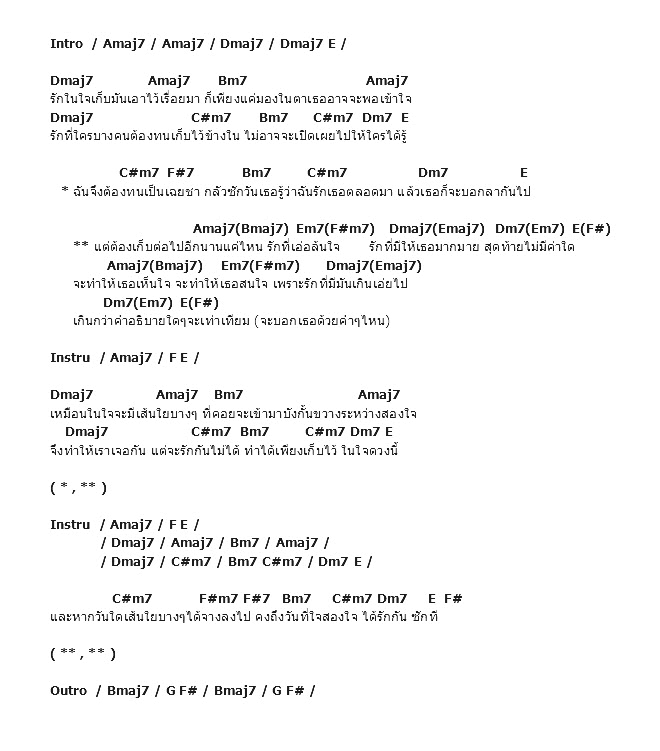 คอร์ดเพลง เนื้อเพลง รักล้นใจ, คอร์ดเพลง รักล้นใจ ของ Mild, คอร์ดเพลงของ Mild, เนื้อร้อง รักล้นใจ Mild, รักล้นใจ คอร์ดง่าย ๆ, คอร์ด รักล้นใจ ต้นฉบับ