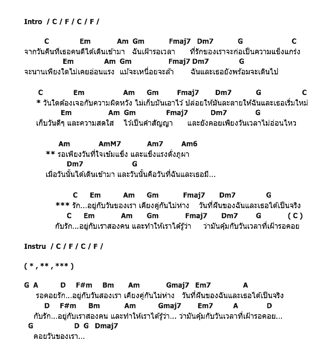 คอร์ดเพลง เนื้อเพลง วันของเรา, คอร์ดเพลง วันของเรา ของ Soul After Six, คอร์ดเพลงของ Soul After Six, เนื้อร้อง วันของเรา Soul After Six, วันของเรา คอร์ดง่าย ๆ, คอร์ด วันของเรา ต้นฉบับ