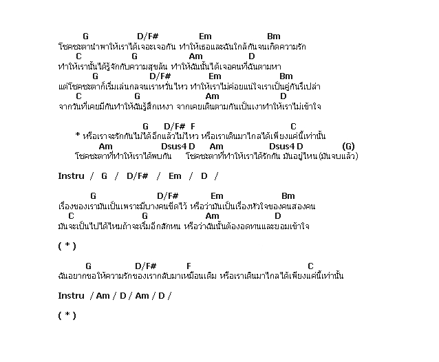 คอร์ดเพลง เนื้อเพลง โชคชะตา, คอร์ดเพลง โชคชะตา ของ Sofa, คอร์ดเพลงของ Sofa, เนื้อร้อง โชคชะตา Sofa, โชคชะตา คอร์ดง่าย ๆ, คอร์ด โชคชะตา ต้นฉบับ
