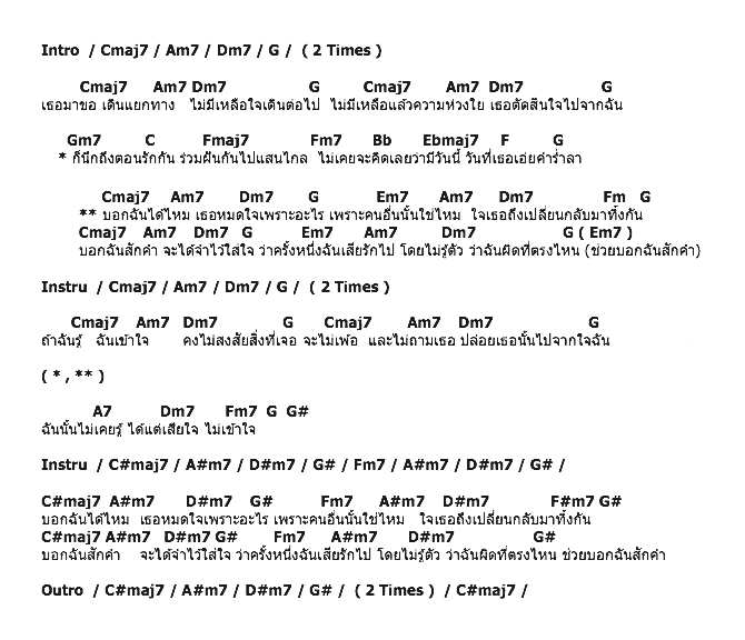 คอร์ดเพลง เนื้อเพลง ช่วยบอกฉันสักคำ, คอร์ดเพลง ช่วยบอกฉันสักคำ ของ The Positive, คอร์ดเพลงของ The Positive, เนื้อร้อง ช่วยบอกฉันสักคำ The Positive, ช่วยบอกฉันสักคำ คอร์ดง่าย ๆ, คอร์ด ช่วยบอกฉันสักคำ ต้นฉบับ