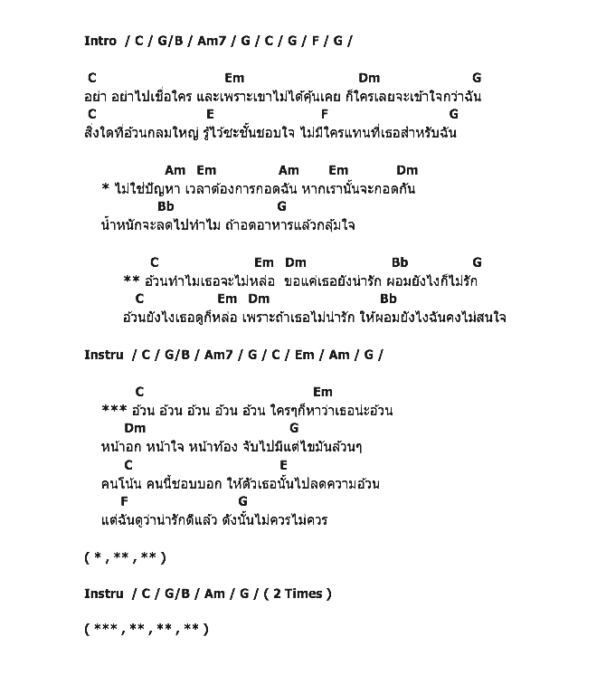 คอร์ดเพลง เนื้อเพลง อ้วน, คอร์ดเพลง อ้วน ของ Triumphs Kingdom, คอร์ดเพลงของ Triumphs Kingdom, เนื้อร้อง อ้วน Triumphs Kingdom, อ้วน คอร์ดง่าย ๆ, คอร์ด อ้วน ต้นฉบับ