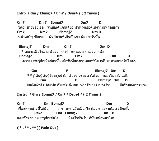 คอร์ดเพลง เนื้อเพลง ข่าวของเธอ, คอร์ดเพลง ข่าวของเธอ ของ Soul After Six, คอร์ดเพลงของ Soul After Six, เนื้อร้อง ข่าวของเธอ Soul After Six, ข่าวของเธอ คอร์ดง่าย ๆ, คอร์ด ข่าวของเธอ ต้นฉบับ