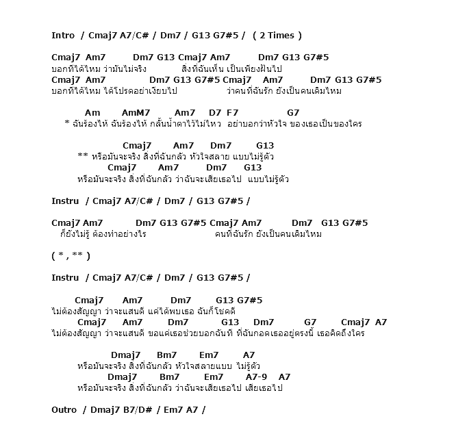 คอร์ดเพลง เนื้อเพลง ไม่รู้ตัว, คอร์ดเพลง ไม่รู้ตัว ของ The Bottom Blues, คอร์ดเพลงของ The Bottom Blues, เนื้อร้อง ไม่รู้ตัว The Bottom Blues, ไม่รู้ตัว คอร์ดง่าย ๆ, คอร์ด ไม่รู้ตัว ต้นฉบับ