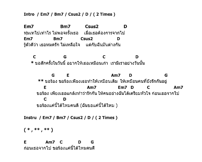 คอร์ดเพลง เนื้อเพลง ขอร้อง, คอร์ดเพลง ขอร้อง ของ Ultra Chuadz, คอร์ดเพลงของ Ultra Chuadz, เนื้อร้อง ขอร้อง Ultra Chuadz, ขอร้อง คอร์ดง่าย ๆ, คอร์ด ขอร้อง ต้นฉบับ