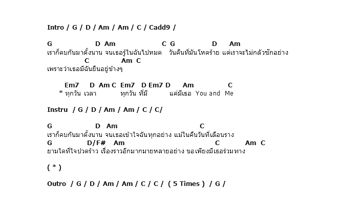 คอร์ดเพลง เนื้อเพลง U & Me, คอร์ดเพลง U & Me ของ Saliva Bastards, คอร์ดเพลงของ Saliva Bastards, เนื้อร้อง U & Me Saliva Bastards, U & Me คอร์ดง่าย ๆ, คอร์ด U & Me ต้นฉบับ