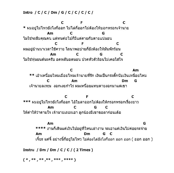 คอร์ดเพลง เนื้อเพลง ไม่ไล่ก็ออก, คอร์ดเพลง ไม่ไล่ก็ออก ของ คาราบาว, คอร์ดเพลงของ คาราบาว, เนื้อร้อง ไม่ไล่ก็ออก คาราบาว, ไม่ไล่ก็ออก คอร์ดง่าย ๆ, คอร์ด ไม่ไล่ก็ออก ต้นฉบับ