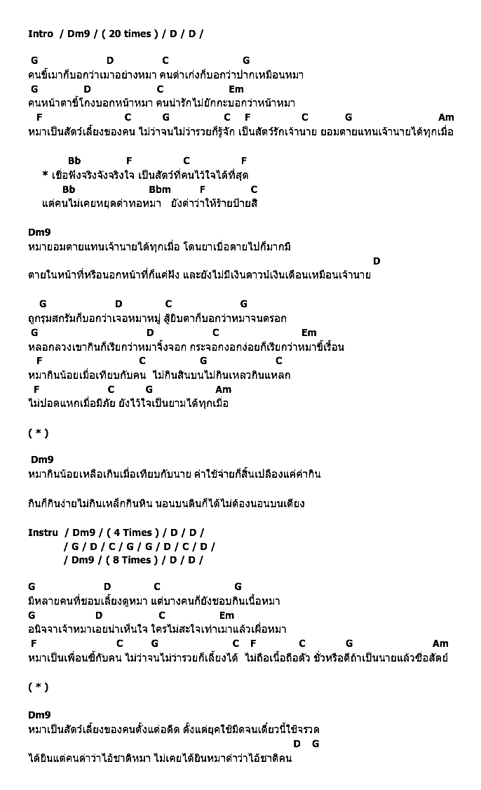 คอร์ดเพลง เนื้อเพลง แบบหมาหมา, คอร์ดเพลง แบบหมาหมา ของ คาราบาว, คอร์ดเพลงของ คาราบาว, เนื้อร้อง แบบหมาหมา คาราบาว, แบบหมาหมา คอร์ดง่าย ๆ, คอร์ด แบบหมาหมา ต้นฉบับ
