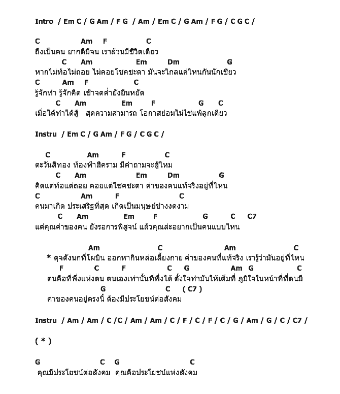 คอร์ดเพลง เนื้อเพลง ค่าของคน, คอร์ดเพลง ค่าของคน ของ คาราบาว, คอร์ดเพลงของ คาราบาว, เนื้อร้อง ค่าของคน คาราบาว, ค่าของคน คอร์ดง่าย ๆ, คอร์ด ค่าของคน ต้นฉบับ