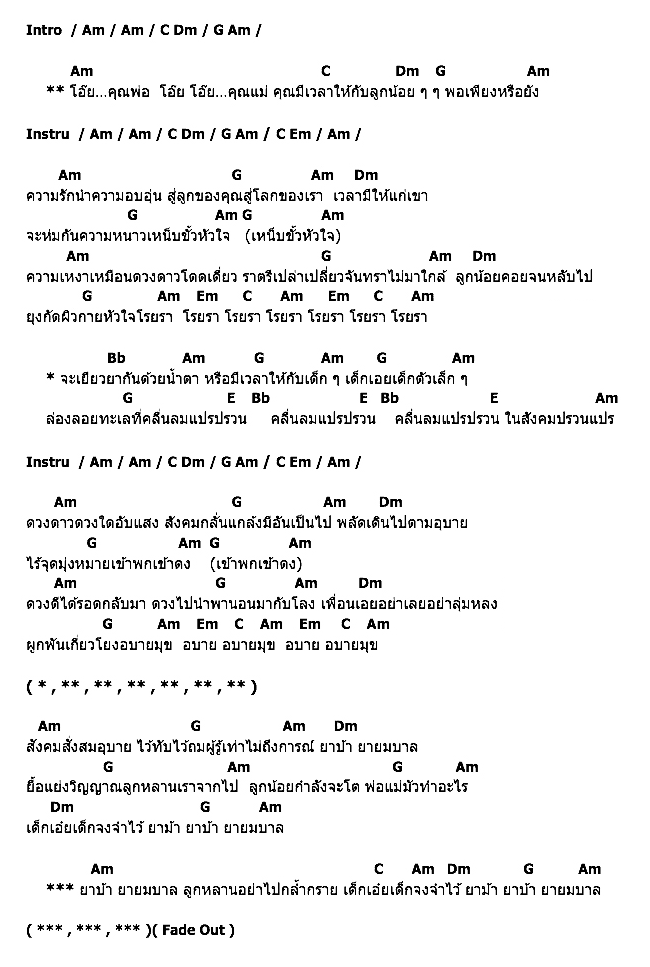 คอร์ดเพลง เนื้อเพลง ยายมบาล, คอร์ดเพลง ยายมบาล ของ คาราบาว, คอร์ดเพลงของ คาราบาว, เนื้อร้อง ยายมบาล คาราบาว, ยายมบาล คอร์ดง่าย ๆ, คอร์ด ยายมบาล ต้นฉบับ