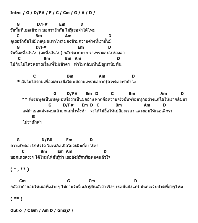 คอร์ดเพลง เนื้อเพลง เหตุผลหรือข้ออ้าง, คอร์ดเพลง เหตุผลหรือข้ออ้าง ของ แคน อติรุจ The Star, คอร์ดเพลงของ แคน อติรุจ The Star, เนื้อร้อง เหตุผลหรือข้ออ้าง แคน อติรุจ The Star, เหตุผลหรือข้ออ้าง คอร์ดง่าย ๆ, คอร์ด เหตุผลหรือข้ออ้าง ต้นฉบับ