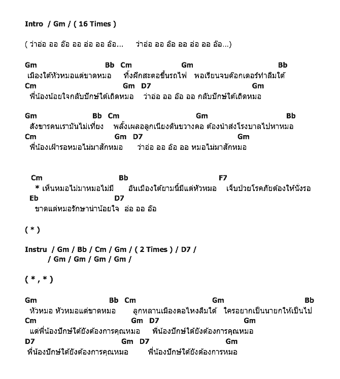คอร์ดเพลง เนื้อเพลง หัวหมอ, คอร์ดเพลง หัวหมอ ของ คาราบาว, คอร์ดเพลงของ คาราบาว, เนื้อร้อง หัวหมอ คาราบาว, หัวหมอ คอร์ดง่าย ๆ, คอร์ด หัวหมอ ต้นฉบับ
