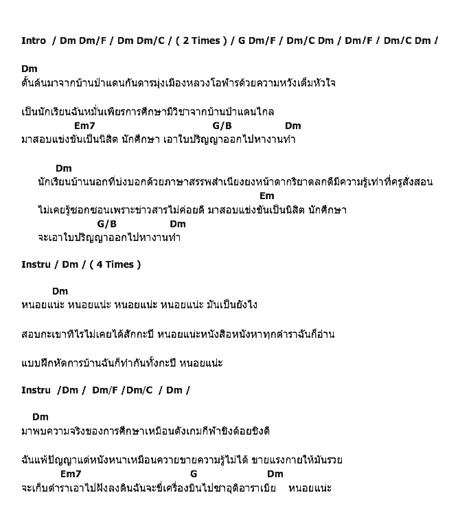 คอร์ดเพลง เนื้อเพลง หนอยแน่ะ, คอร์ดเพลง หนอยแน่ะ ของ คาราบาว, คอร์ดเพลงของ คาราบาว, เนื้อร้อง หนอยแน่ะ คาราบาว, หนอยแน่ะ คอร์ดง่าย ๆ, คอร์ด หนอยแน่ะ ต้นฉบับ