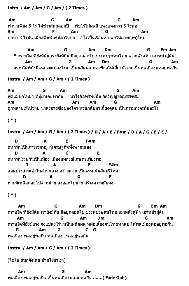 คอร์ดเพลง เนื้อเพลง พออยู่พอกิน, คอร์ดเพลง พออยู่พอกิน ของ คาราบาว, คอร์ดเพลงของ คาราบาว, เนื้อร้อง พออยู่พอกิน คาราบาว, พออยู่พอกิน คอร์ดง่าย ๆ, คอร์ด พออยู่พอกิน ต้นฉบับ