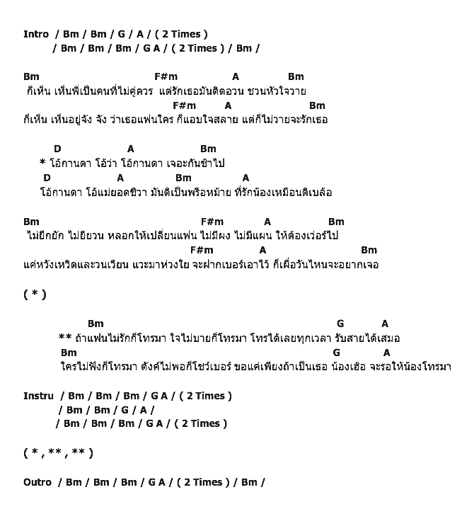 คอร์ดเพลง เนื้อเพลง แฟนไม่รักก็โทรมา, คอร์ดเพลง แฟนไม่รักก็โทรมา ของ ต่อภู อาร์สยาม, คอร์ดเพลงของ ต่อภู อาร์สยาม, เนื้อร้อง แฟนไม่รักก็โทรมา ต่อภู อาร์สยาม, แฟนไม่รักก็โทรมา คอร์ดง่าย ๆ, คอร์ด แฟนไม่รักก็โทรมา ต้นฉบับ