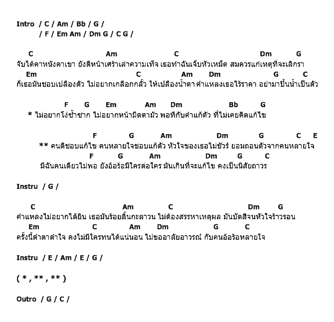 คอร์ดเพลง เนื้อเพลง คนดีชอบแก้ไข คนหลายใจชอบแก้ตัว, คอร์ดเพลง คนดีชอบแก้ไข คนหลายใจชอบแก้ตัว ของ บิว กัลยาณี, คอร์ดเพลงของ บิว กัลยาณี, เนื้อร้อง คนดีชอบแก้ไข คนหลายใจชอบแก้ตัว บิว กัลยาณี, คนดีชอบแก้ไข คนหลายใจชอบแก้ตัว คอร์ดง่าย ๆ, คอร์ด คนดีชอบแก้ไข คนหลายใจชอบแก้ตัว ต้นฉบับ