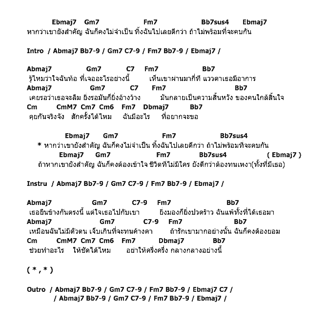 คอร์ดเพลง เนื้อเพลง ถ้าเขายังสำคัญ, คอร์ดเพลง ถ้าเขายังสำคัญ ของ เบล สุพล, คอร์ดเพลงของ เบล สุพล, เนื้อร้อง ถ้าเขายังสำคัญ เบล สุพล, ถ้าเขายังสำคัญ คอร์ดง่าย ๆ, คอร์ด ถ้าเขายังสำคัญ ต้นฉบับ