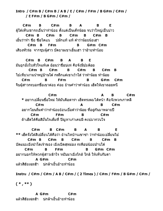 คอร์ดเพลง เนื้อเพลง นายหำน้อย, คอร์ดเพลง นายหำน้อย ของ เบนซ์ มารุต, คอร์ดเพลงของ เบนซ์ มารุต, เนื้อร้อง นายหำน้อย เบนซ์ มารุต, นายหำน้อย คอร์ดง่าย ๆ, คอร์ด นายหำน้อย ต้นฉบับ