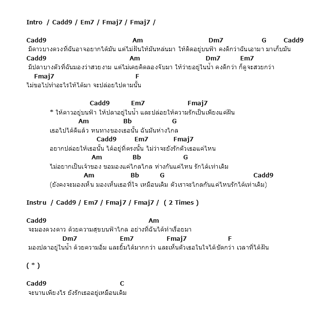 คอร์ดเพลง เนื้อเพลง ดาวบนฟ้า ปลาในน้ำ เธอในฝัน, คอร์ดเพลง ดาวบนฟ้า ปลาในน้ำ เธอในฝัน ของ น้ำชา ชีรณัฐ, คอร์ดเพลงของ น้ำชา ชีรณัฐ, เนื้อร้อง ดาวบนฟ้า ปลาในน้ำ เธอในฝัน น้ำชา ชีรณัฐ, ดาวบนฟ้า ปลาในน้ำ เธอในฝัน คอร์ดง่าย ๆ, คอร์ด ดาวบนฟ้า ปลาในน้ำ เธอในฝัน ต้นฉบับ