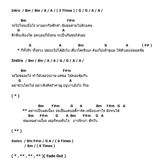 คอร์ดเพลง เนื้อเพลง บอดี้การ์ด, คอร์ดเพลง บอดี้การ์ด ของ เต๋า สมชาย, คอร์ดเพลงของ เต๋า สมชาย, เนื้อร้อง บอดี้การ์ด เต๋า สมชาย, บอดี้การ์ด คอร์ดง่าย ๆ, คอร์ด บอดี้การ์ด ต้นฉบับ