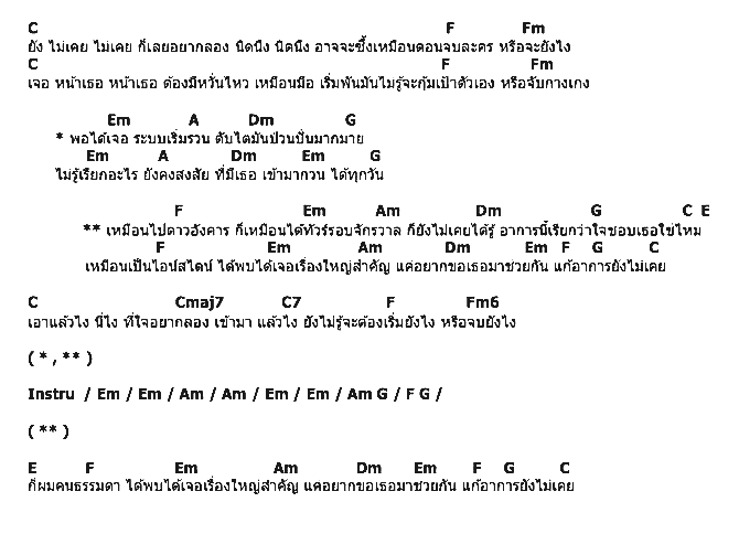คอร์ดเพลง เนื้อเพลง ยังไม่เคย, คอร์ดเพลง ยังไม่เคย ของ นนท์ ธนนท์ The Voice, คอร์ดเพลงของ นนท์ ธนนท์ The Voice, เนื้อร้อง ยังไม่เคย นนท์ ธนนท์ The Voice, ยังไม่เคย คอร์ดง่าย ๆ, คอร์ด ยังไม่เคย ต้นฉบับ