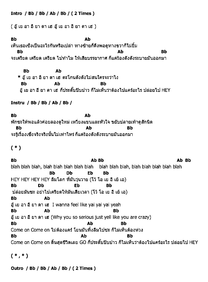 คอร์ดเพลง เนื้อเพลง อู๊เย, คอร์ดเพลง อู๊เย ของ นท พนายางกูร The Star, คอร์ดเพลงของ นท พนายางกูร The Star, เนื้อร้อง อู๊เย นท พนายางกูร The Star, อู๊เย คอร์ดง่าย ๆ, คอร์ด อู๊เย ต้นฉบับ