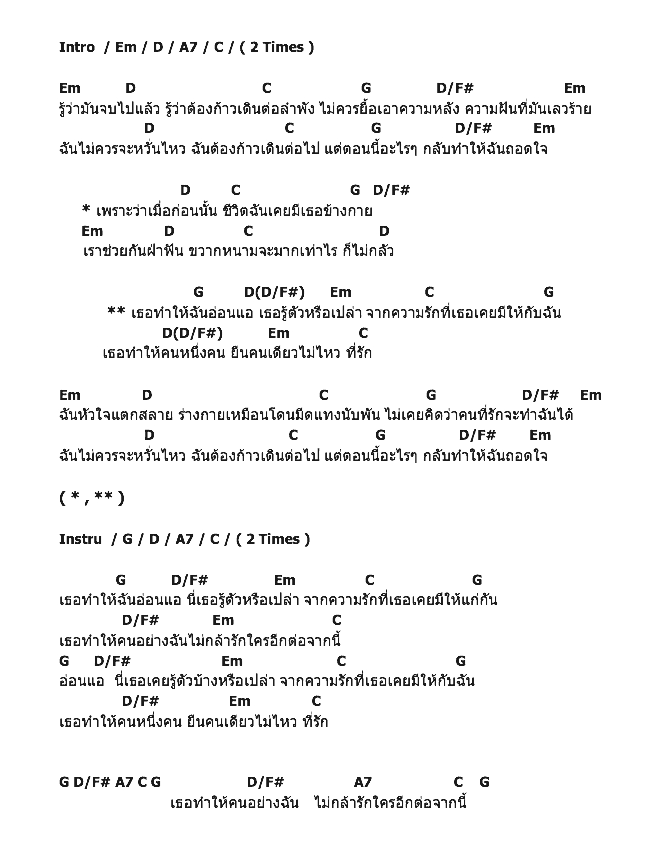 คอร์ดเพลง เนื้อเพลง เธอทำให้ฉันอ่อนแอ, คอร์ดเพลง เธอทำให้ฉันอ่อนแอ ของ ซันนี่ Af9, คอร์ดเพลงของ ซันนี่ Af9, เนื้อร้อง เธอทำให้ฉันอ่อนแอ ซันนี่ Af9, เธอทำให้ฉันอ่อนแอ คอร์ดง่าย ๆ, คอร์ด เธอทำให้ฉันอ่อนแอ ต้นฉบับ