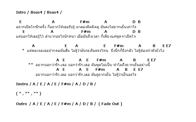 คอร์ดเพลง เนื้อเพลง พูดไม่เป็น, คอร์ดเพลง พูดไม่เป็น ของ ไท ธนาวุฒิ, คอร์ดเพลงของ ไท ธนาวุฒิ, เนื้อร้อง พูดไม่เป็น ไท ธนาวุฒิ, พูดไม่เป็น คอร์ดง่าย ๆ, คอร์ด พูดไม่เป็น ต้นฉบับ