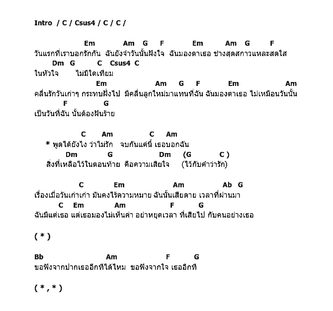 คอร์ดเพลง เนื้อเพลง พูดได้ไงว่าไม่รัก, คอร์ดเพลง พูดได้ไงว่าไม่รัก ของ โดเรม่อน, คอร์ดเพลงของ โดเรม่อน, เนื้อร้อง พูดได้ไงว่าไม่รัก โดเรม่อน, พูดได้ไงว่าไม่รัก คอร์ดง่าย ๆ, คอร์ด พูดได้ไงว่าไม่รัก ต้นฉบับ