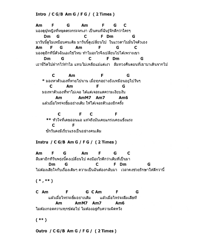 คอร์ดเพลง เนื้อเพลง ตามหาตัวเอง, คอร์ดเพลง ตามหาตัวเอง ของ ญารินดา, คอร์ดเพลงของ ญารินดา, เนื้อร้อง ตามหาตัวเอง ญารินดา, ตามหาตัวเอง คอร์ดง่าย ๆ, คอร์ด ตามหาตัวเอง ต้นฉบับ