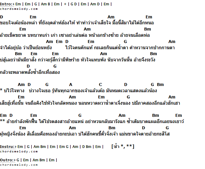 คอร์ดเพลง เนื้อเพลง บ่ไว้ใจทาง บ่วางใจเธอ, คอร์ดเพลง บ่ไว้ใจทาง บ่วางใจเธอ ของ สนุ๊ก สิงห์มาตร อาร์ สยาม, คอร์ดเพลงของ สนุ๊ก สิงห์มาตร อาร์ สยาม, เนื้อร้อง บ่ไว้ใจทาง บ่วางใจเธอ สนุ๊ก สิงห์มาตร อาร์ สยาม, บ่ไว้ใจทาง บ่วางใจเธอ คอร์ดง่าย ๆ, คอร์ด บ่ไว้ใจทาง บ่วางใจเธอ ต้นฉบับ