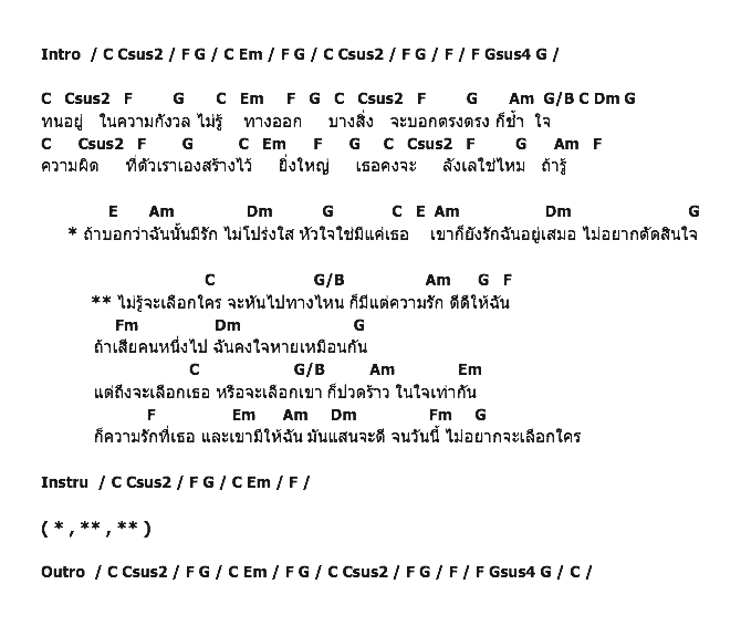 คอร์ดเพลง เนื้อเพลง ไม่รู้จะเลือกใคร, คอร์ดเพลง ไม่รู้จะเลือกใคร ของ โรส ศิรินทิพย์, คอร์ดเพลงของ โรส ศิรินทิพย์, เนื้อร้อง ไม่รู้จะเลือกใคร โรส ศิรินทิพย์, ไม่รู้จะเลือกใคร คอร์ดง่าย ๆ, คอร์ด ไม่รู้จะเลือกใคร ต้นฉบับ